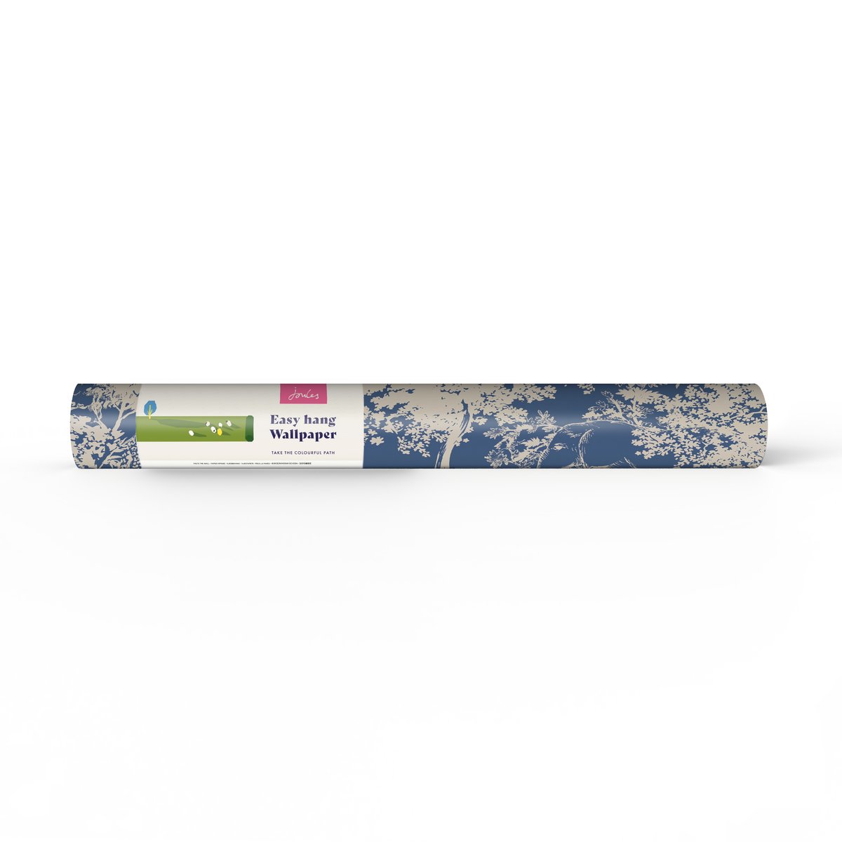 Papier peint Cache cache d'animaux de la brousse bleu, crème, JOULES