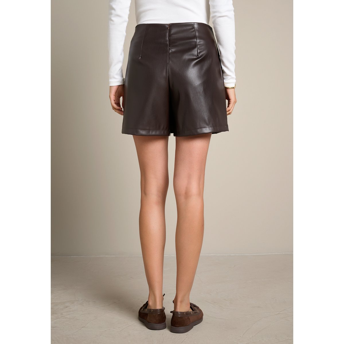 Jupe-short portefeuille brun fonce chocolate, LOLALIZA