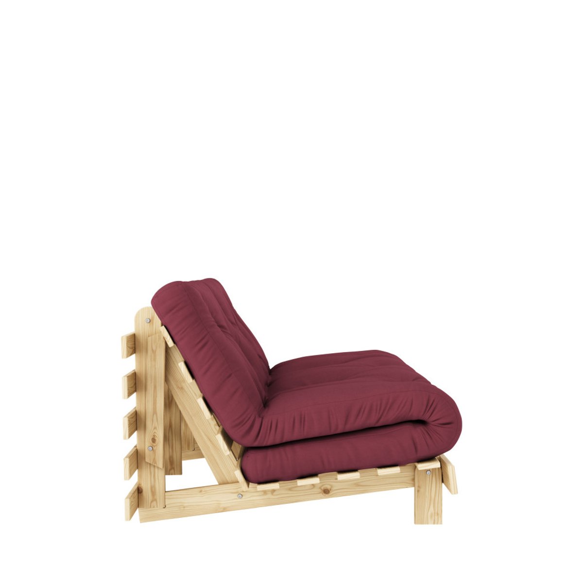 Canapé convertible 160x200cm en bois naturel et tissu- ROOTS bordeaux, KARUP DESIGN