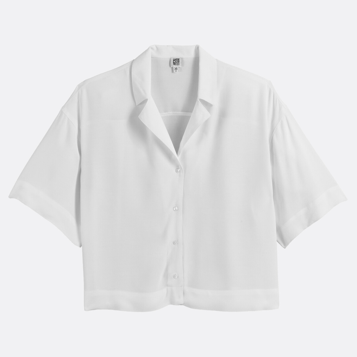 Camicia collo revers, maniche corte avorio, LA REDOUTE COLLECTIONS