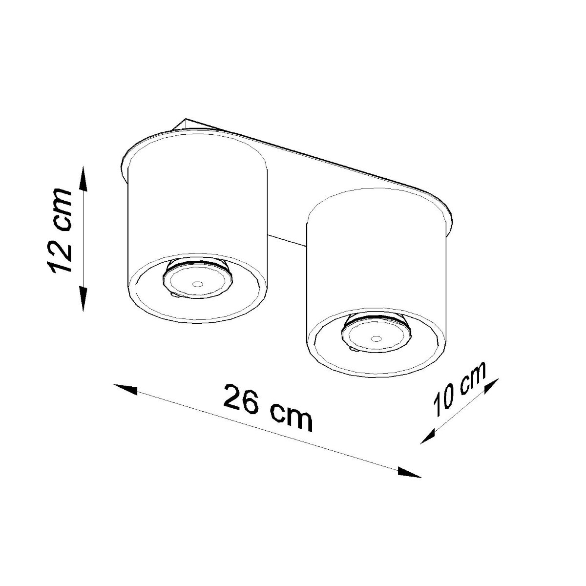 Plafonnier Aluminium Blanc GU10 2 Orbis blanc, EDEN