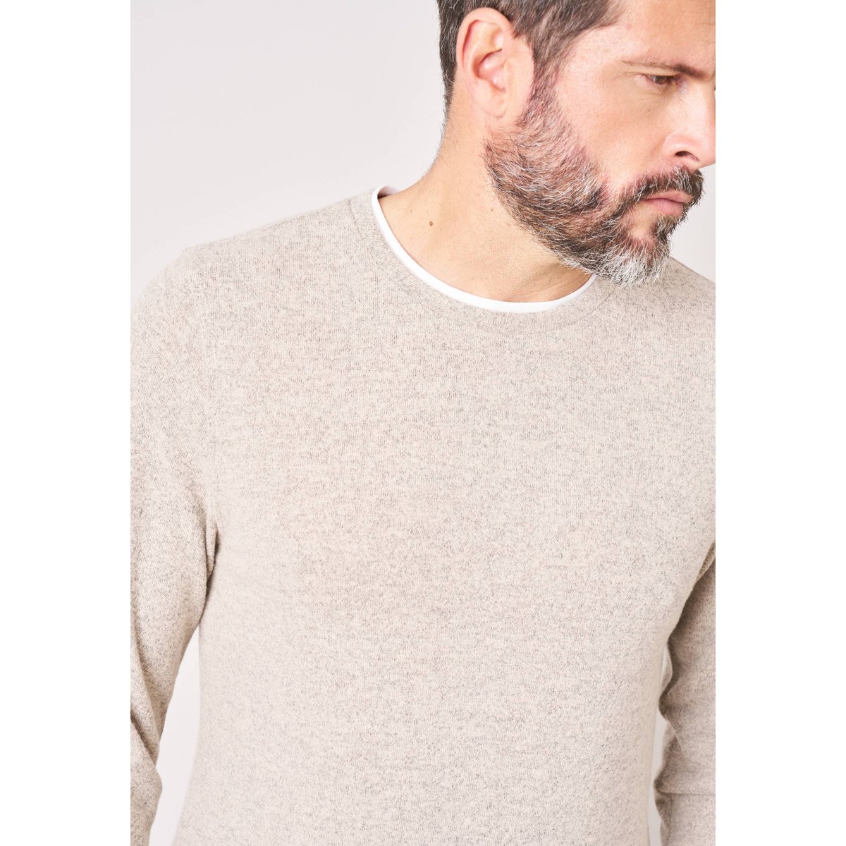 T-shirt homme en coton MONAN taupe, DEELUXE