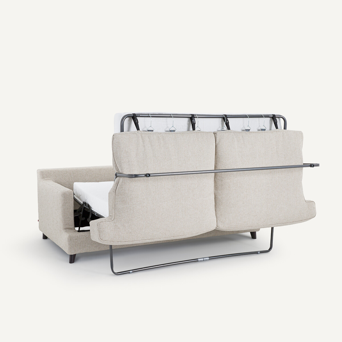 Canapé convertible texturé viscose/lin, Alwine naturel, AM.PM