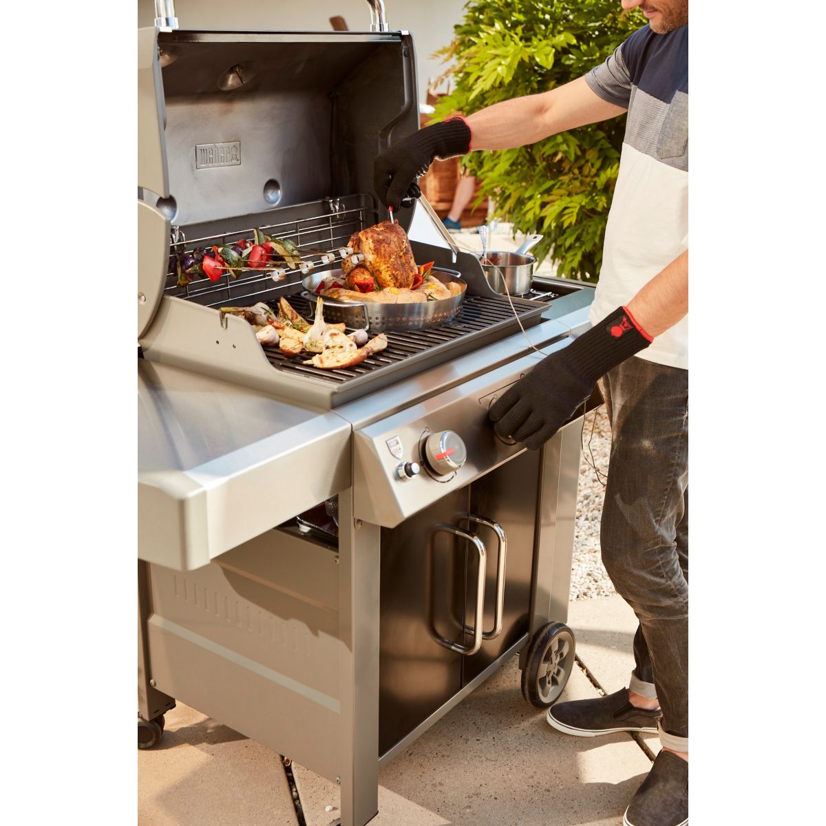 Support barbecue pour poulet Gourmet BBQ System argent, WEBER