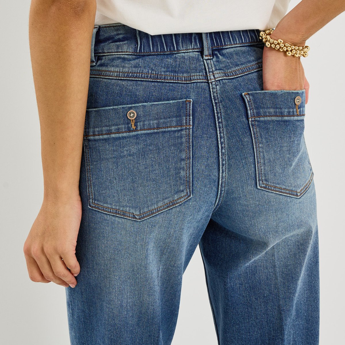 Jean flare raccourci KANSAS RF02 bleu, GRAIN DE MALICE