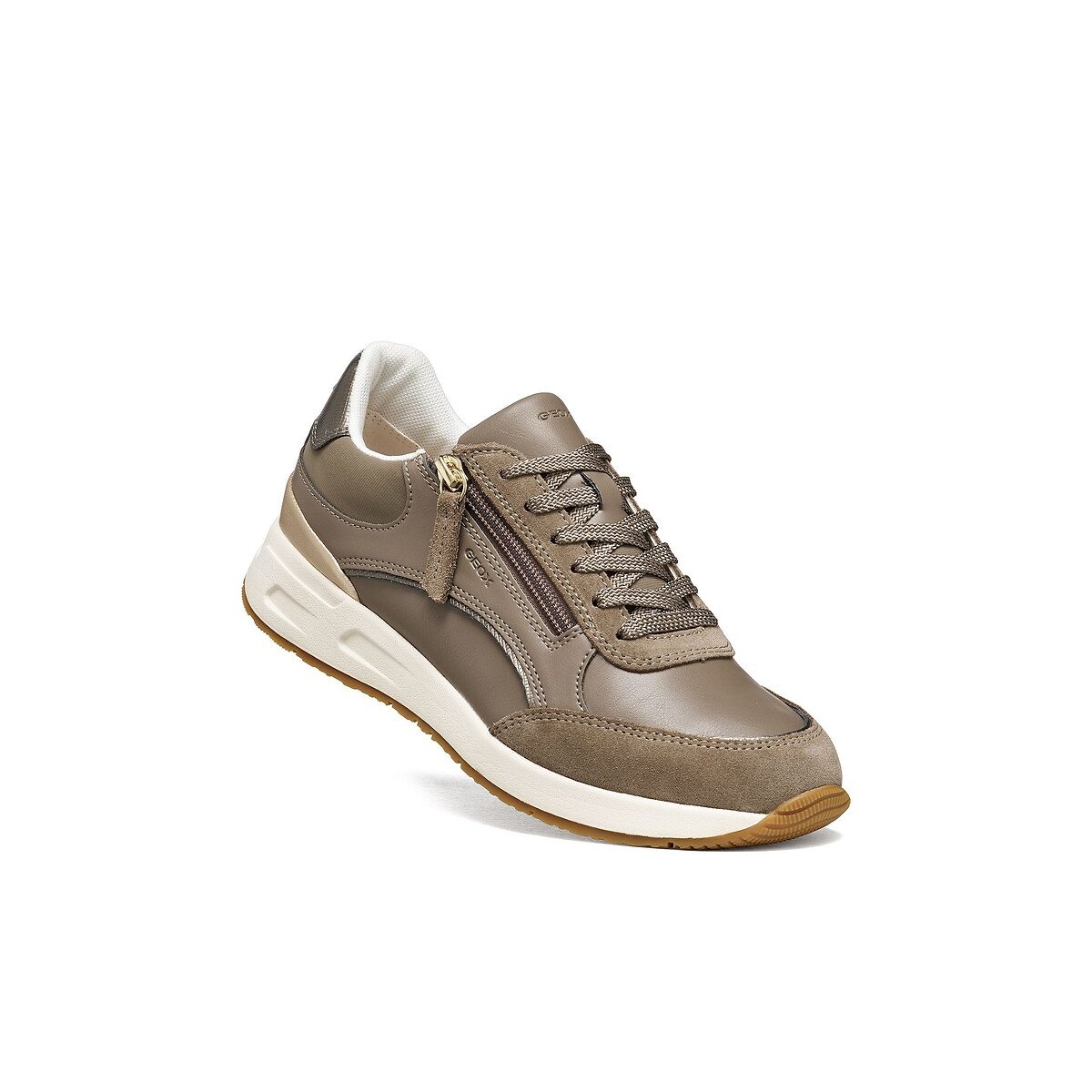 Zapatillas deportivas transpirables con cremallera, BULMYA marrón grisáceo, GEOX