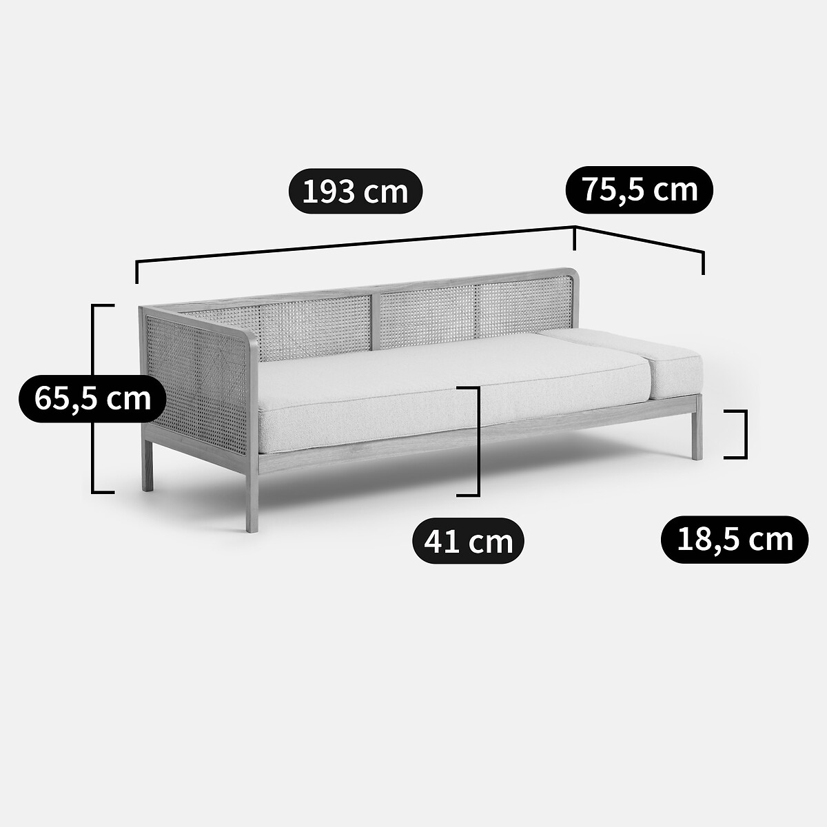 Cama de día bouclette, Scillia crudo, LA REDOUTE INTERIEURS