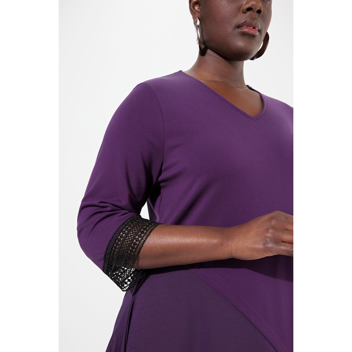 Robe en point de Rome violet foncé, ULLA POPKEN