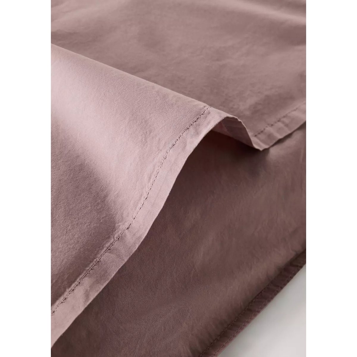 Deux taies d'oreiller double surpiqûre 300 fils coton 50x75 cm rose pâle, MANGO HOME