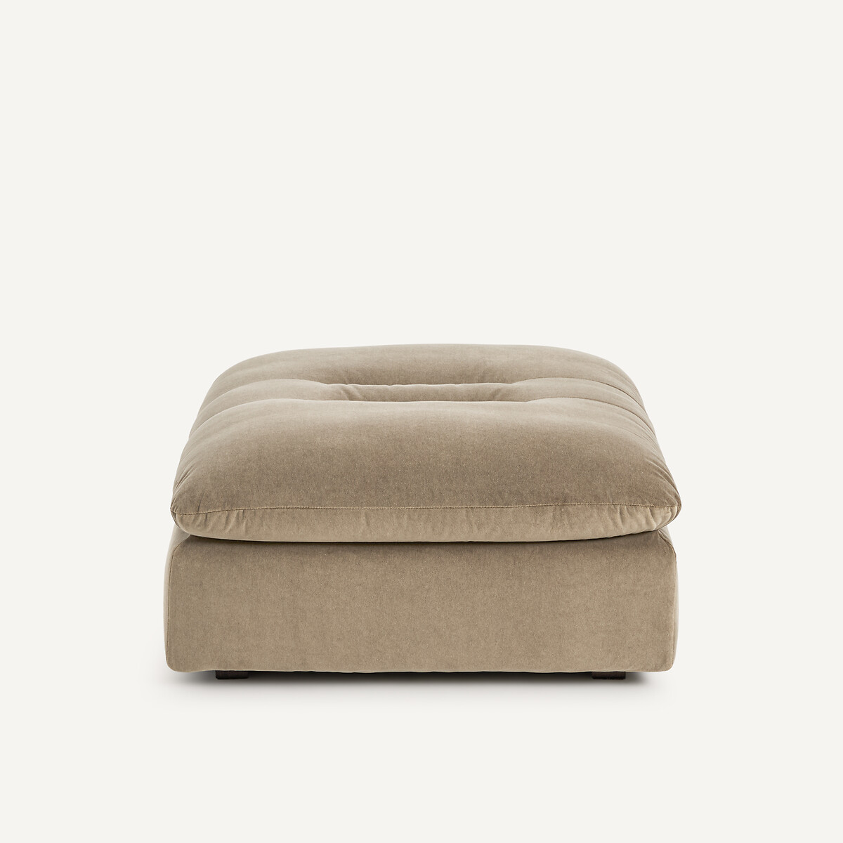 Repose-pieds modulable en velours stonewashed, GIULIANO gris shiitaké, AM.PM
