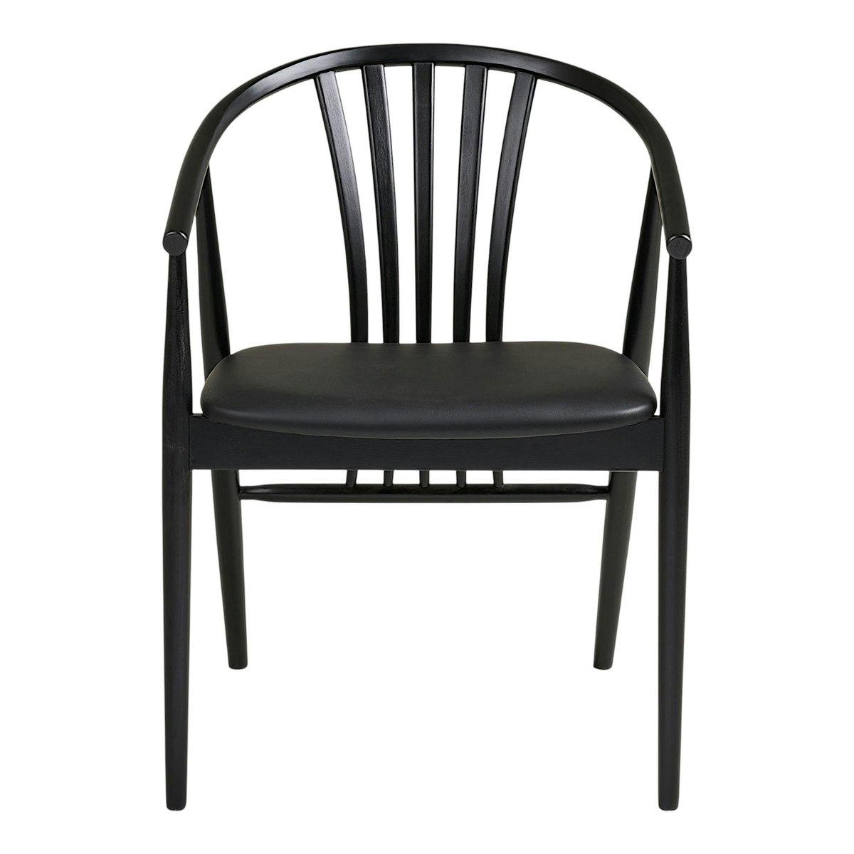 Chaise en bois noir à dossier arrondi (lot de 2) AMSTERDAM noir, PIER IMPORT