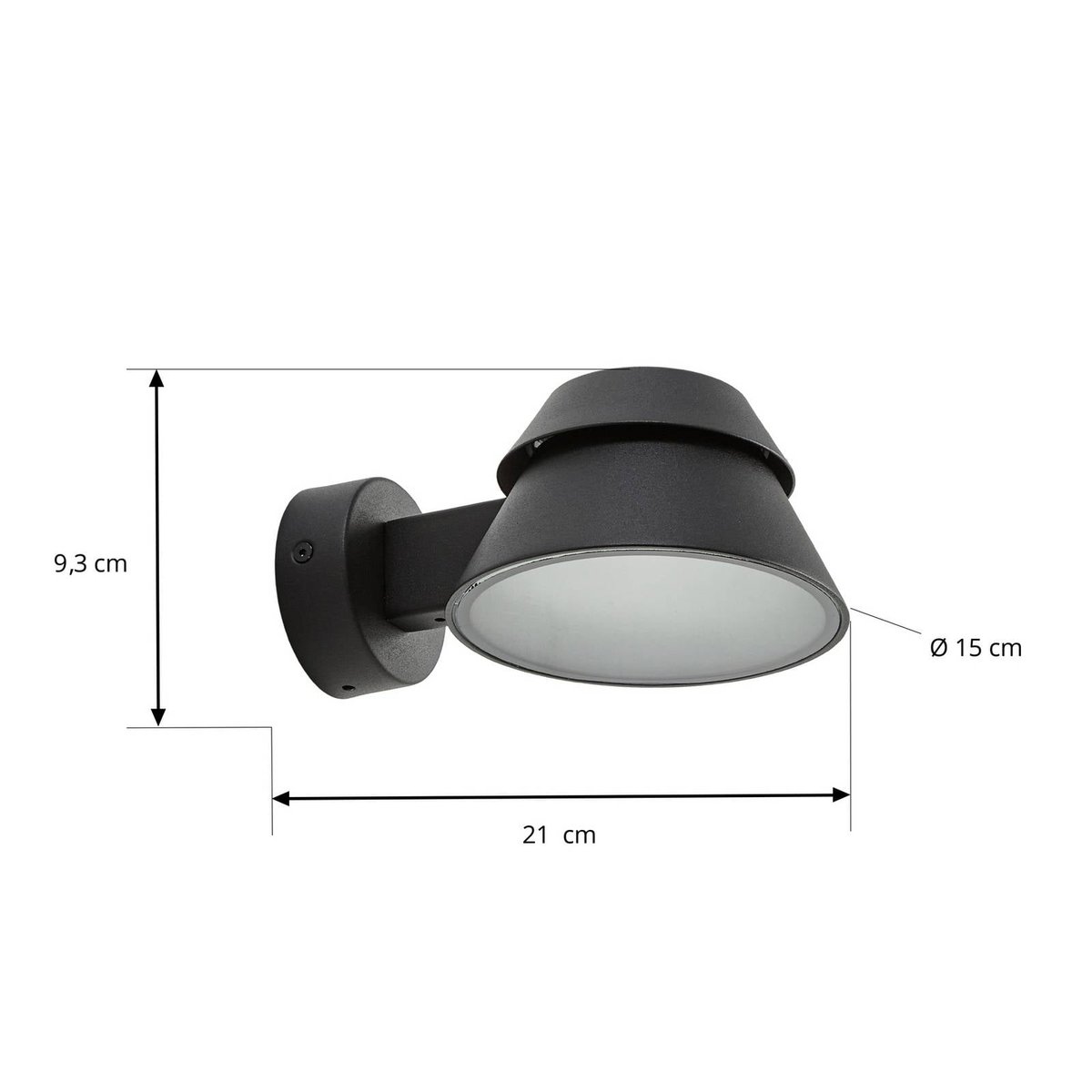 Applique extérieure en aluminium moderneLED noir, LUCANDE