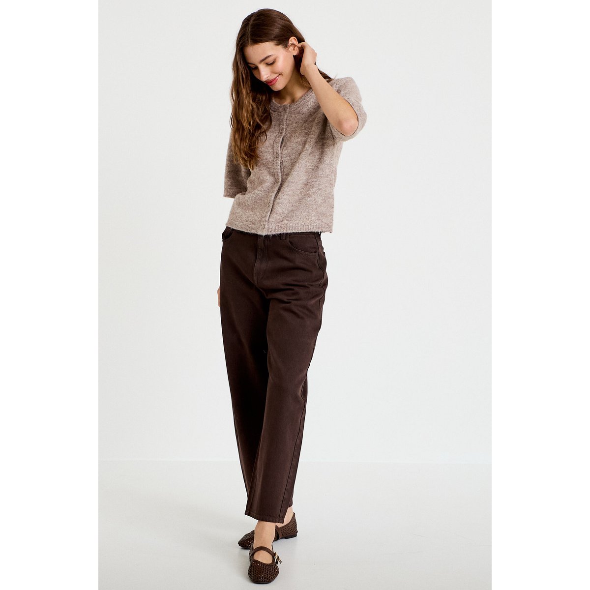 Jean bootcut taille standard marron foncé, CACHE CACHE