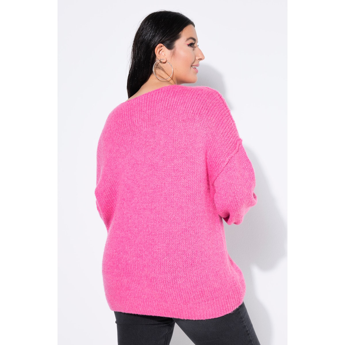 Pull oversized, col V rose vif, STUDIO UNTOLD