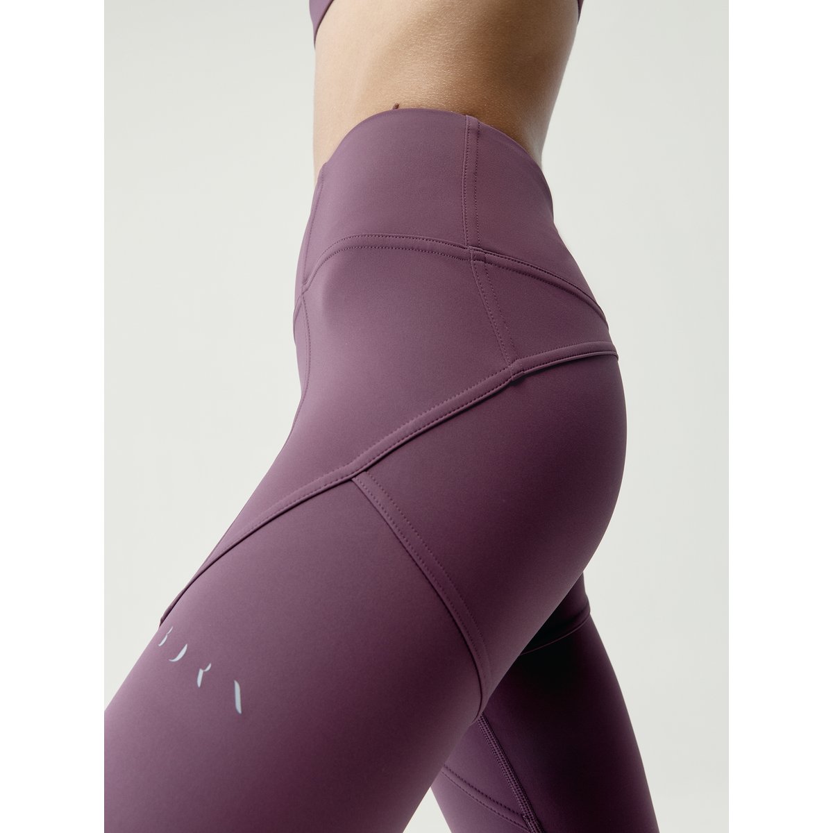 Legging de sport femme Indi Longueur longue taille mi-haute effet push-up bordeaux intense, BORN