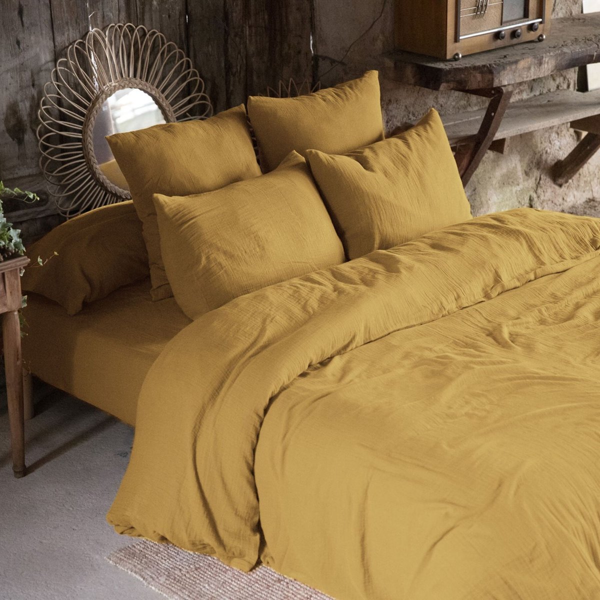 Housse de couette 100% gaze de coton safran, C DESIGN HOME TEXTILE