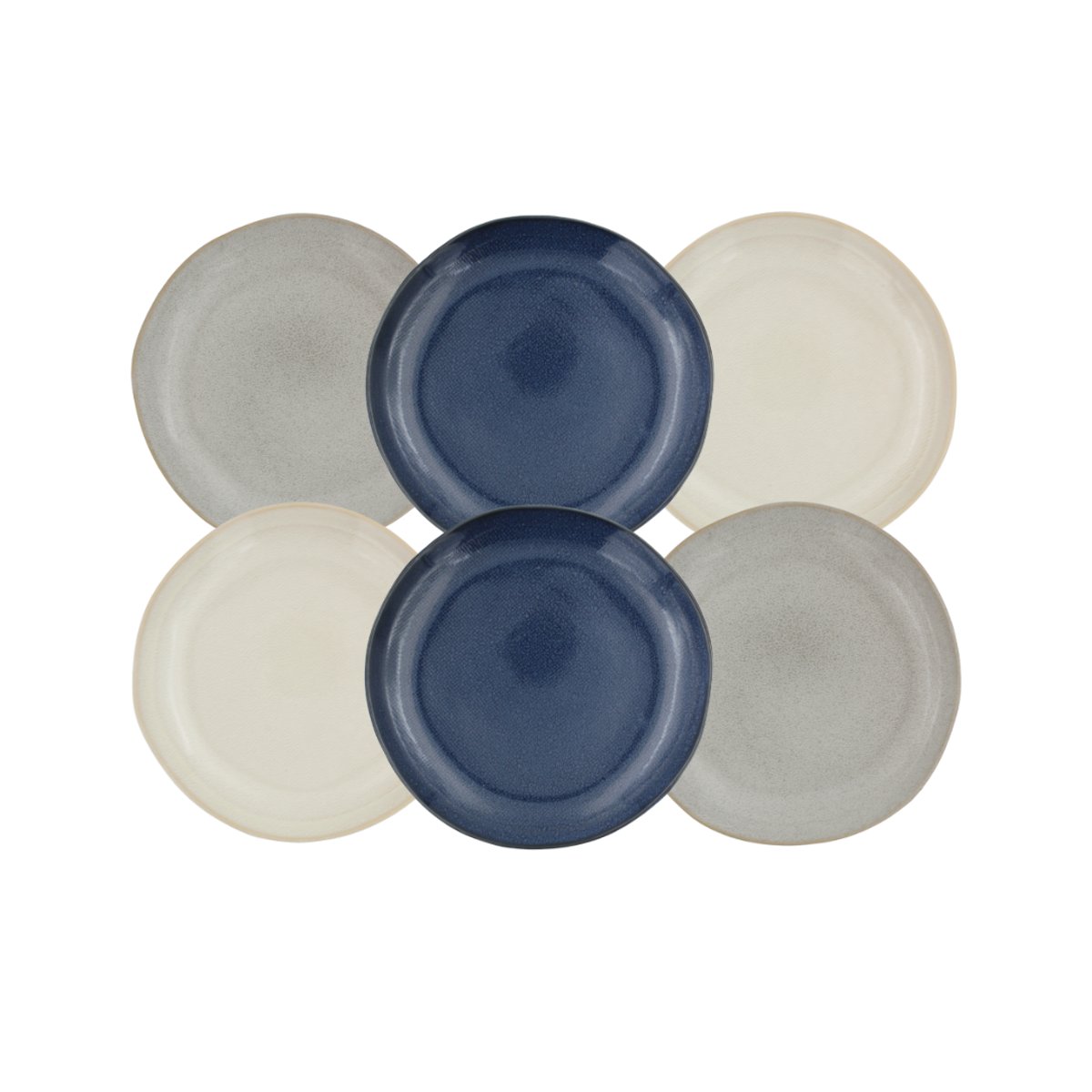 Lot de 6 assiettes à dessert, OIA bleu, ARTIME