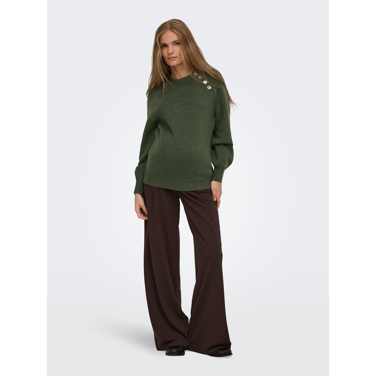 Pantalon À Jambe Large coffee bean, ONLY