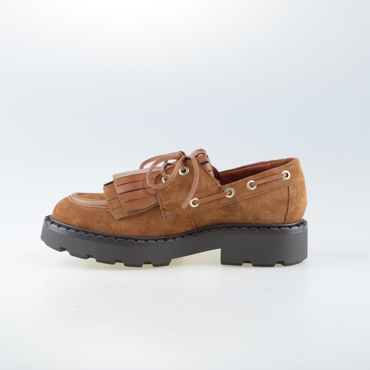 Derby bateau in pelle scamosciata cammello, MJUS