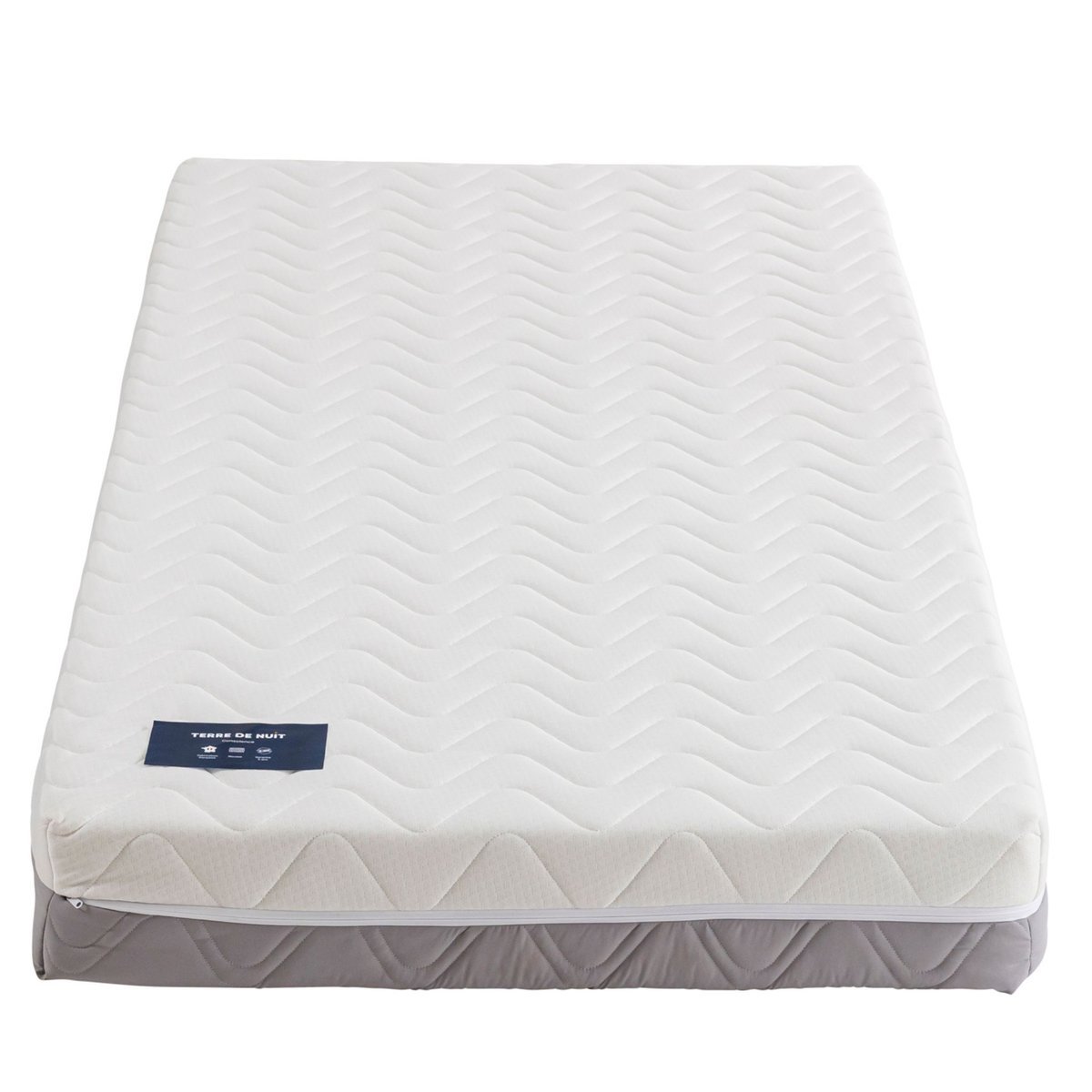 Matelas mousse recyclée 17 cm Conscience couleur unique, TERRE DE NUIT