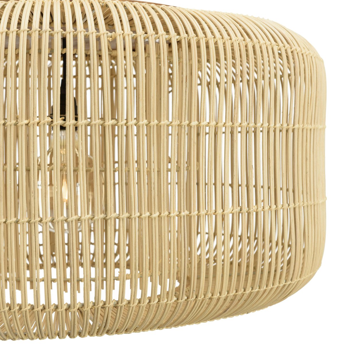 Suspension en rotin ronde 76cm FOLELLI ecru, PIER IMPORT