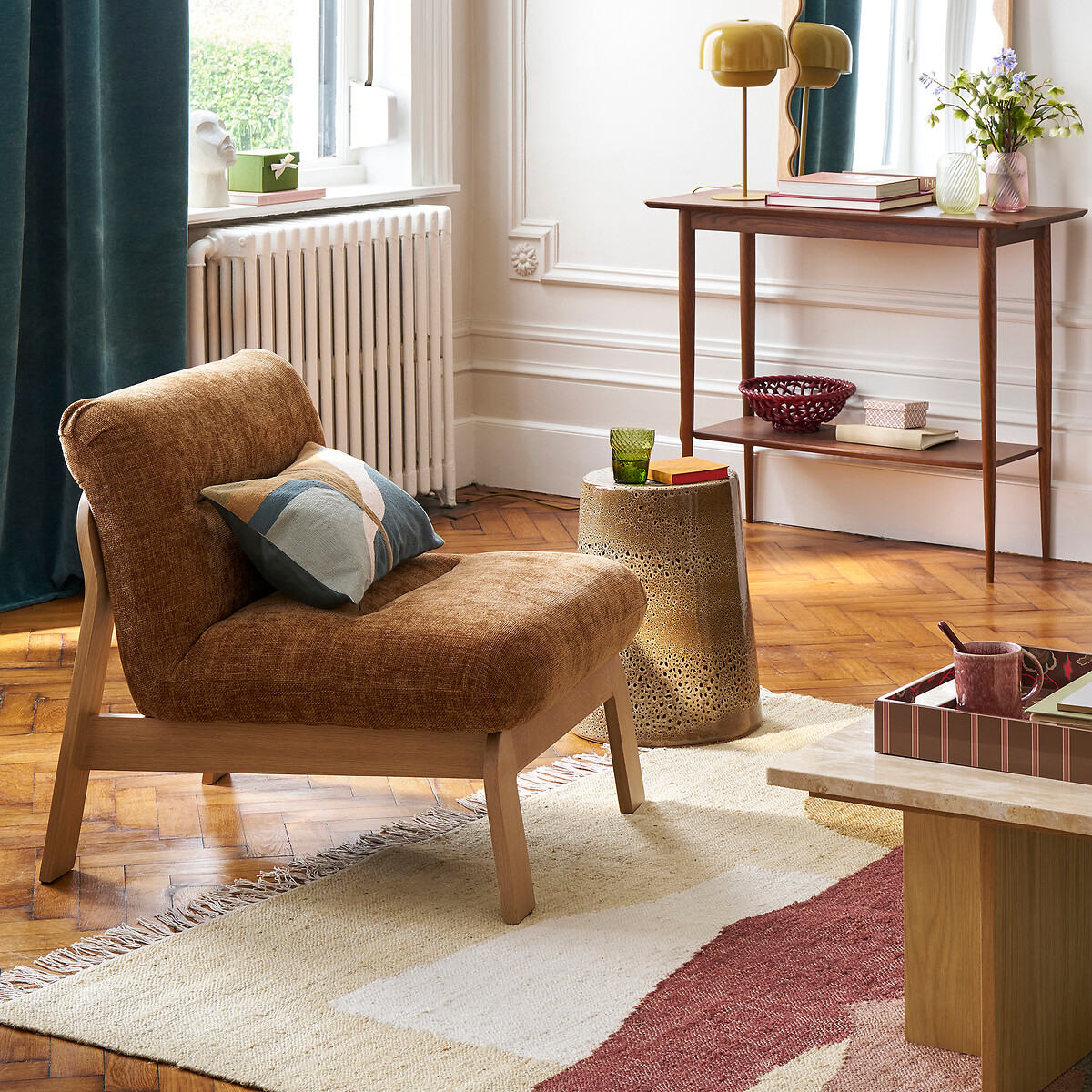 Fauteuil bas rembourré, TALET bronze, LA REDOUTE INTERIEURS