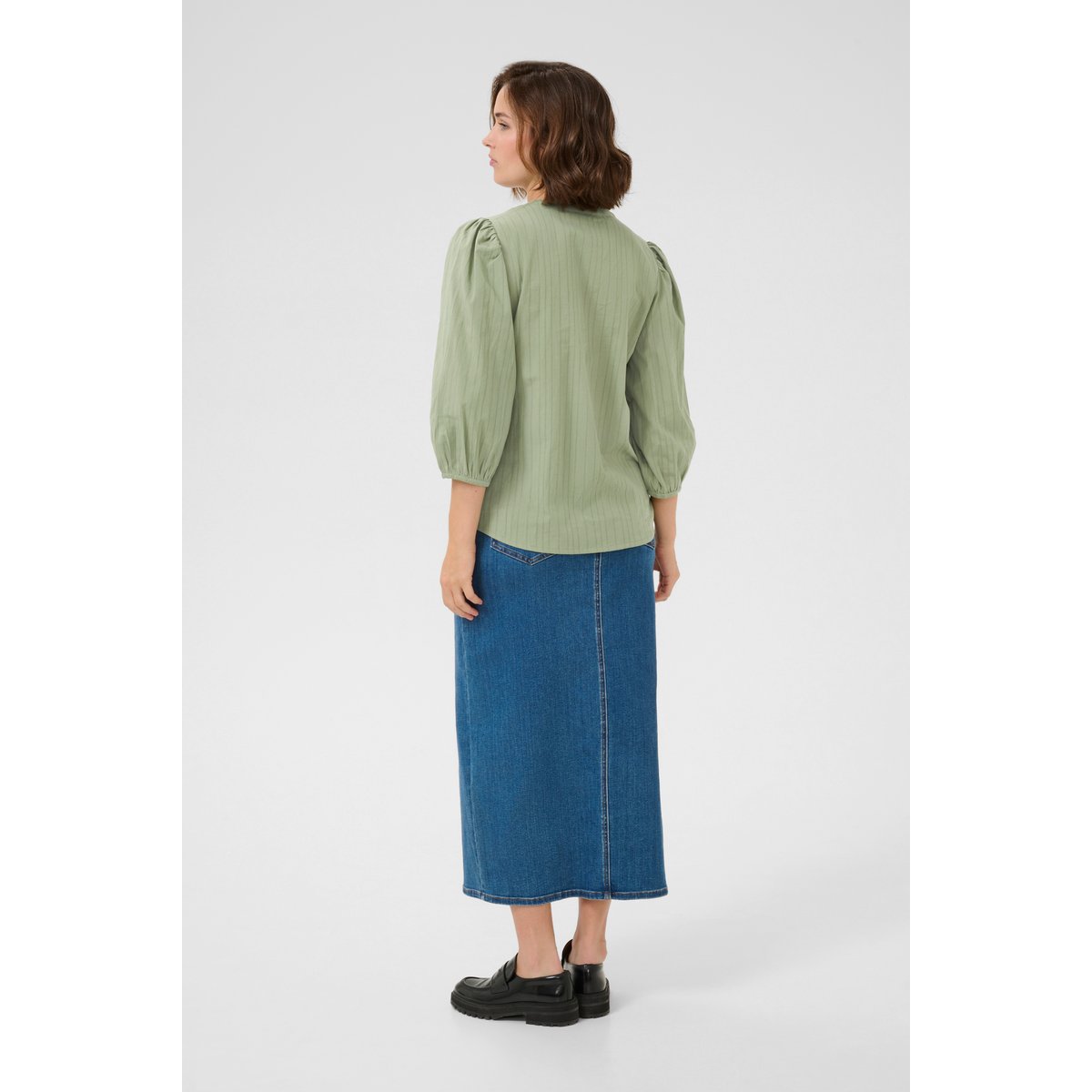 Blouse with long sleeve vert oil green, KAFFE