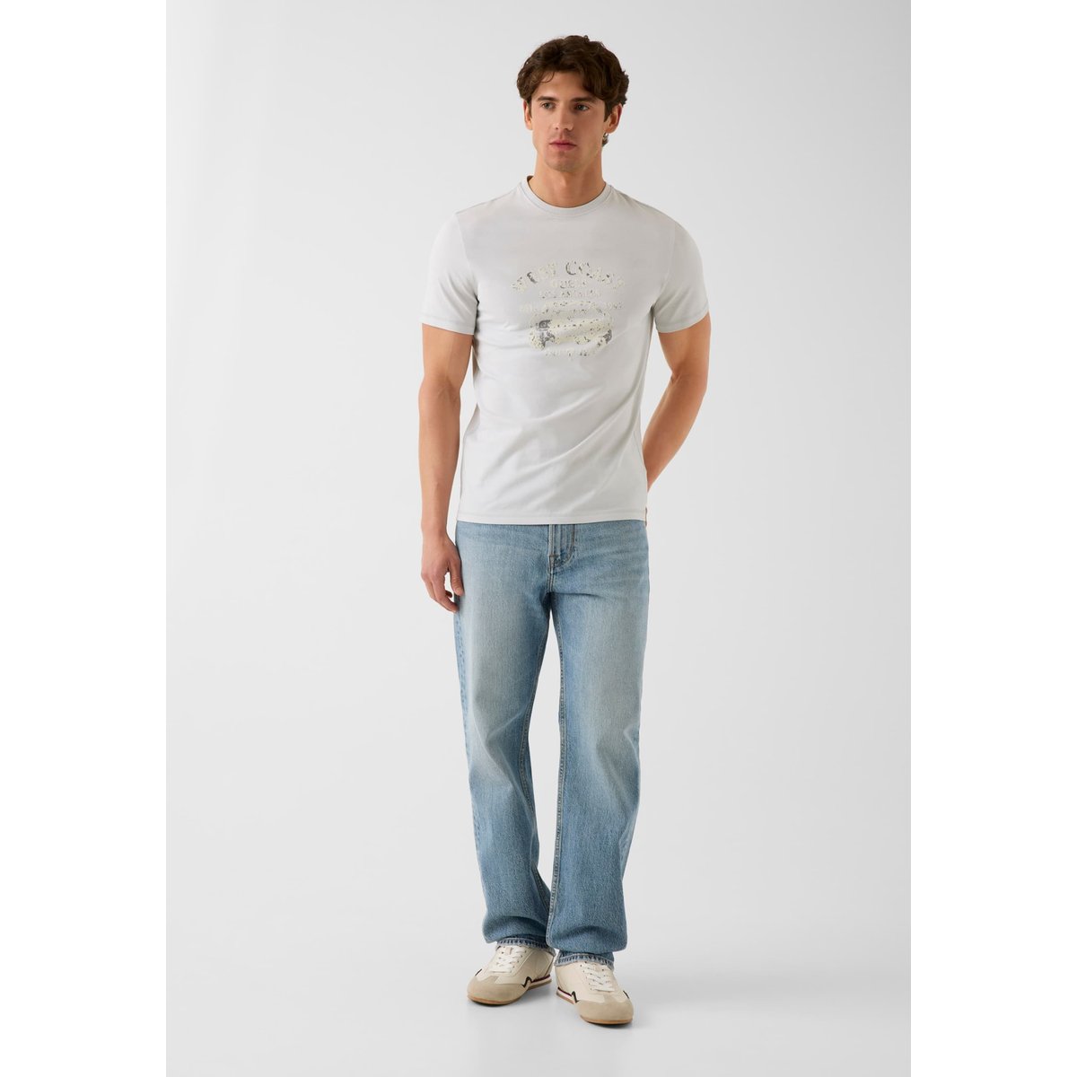 T-Shirt Imprimé gris clair, GUESS