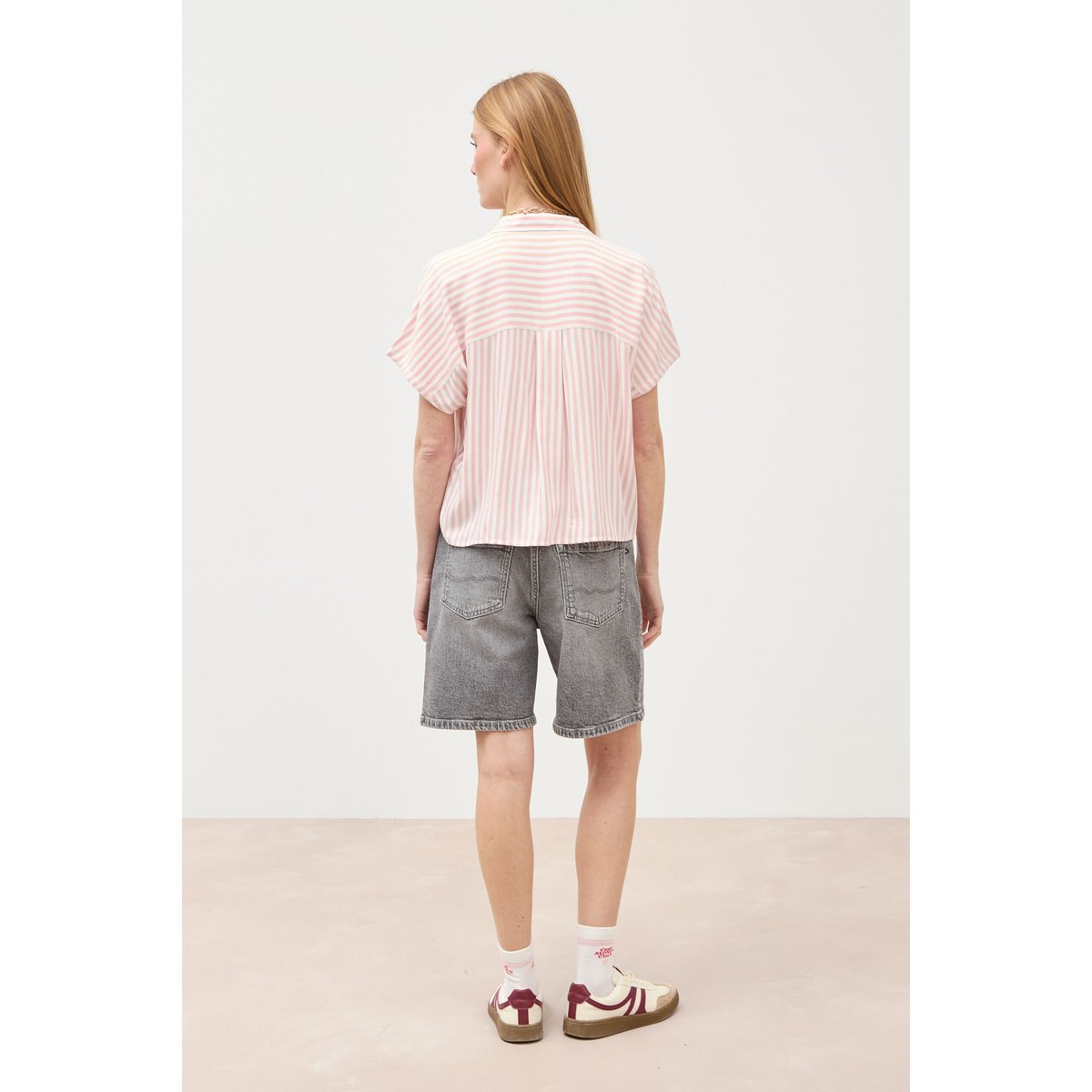 Chemise manches 3/4 rose pastel, BONOBO