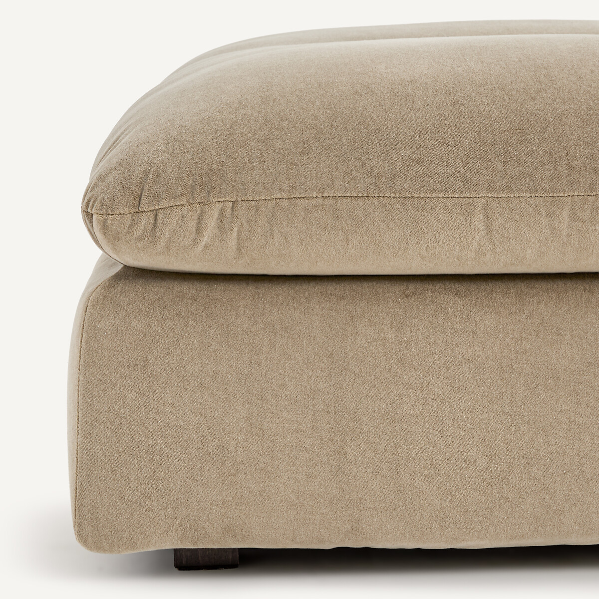 Repose-pieds modulable en velours stonewashed, GIULIANO gris shiitaké, AM.PM