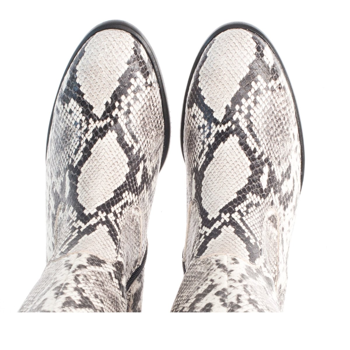 Bottes en cuir à talon façon block gris, GABOR