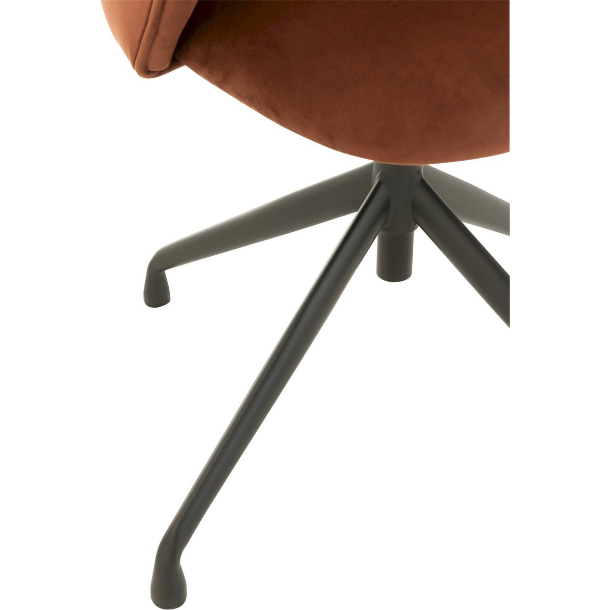 Chaise de bureau pivotante en velours marron foncé velours, RECOLLECTION