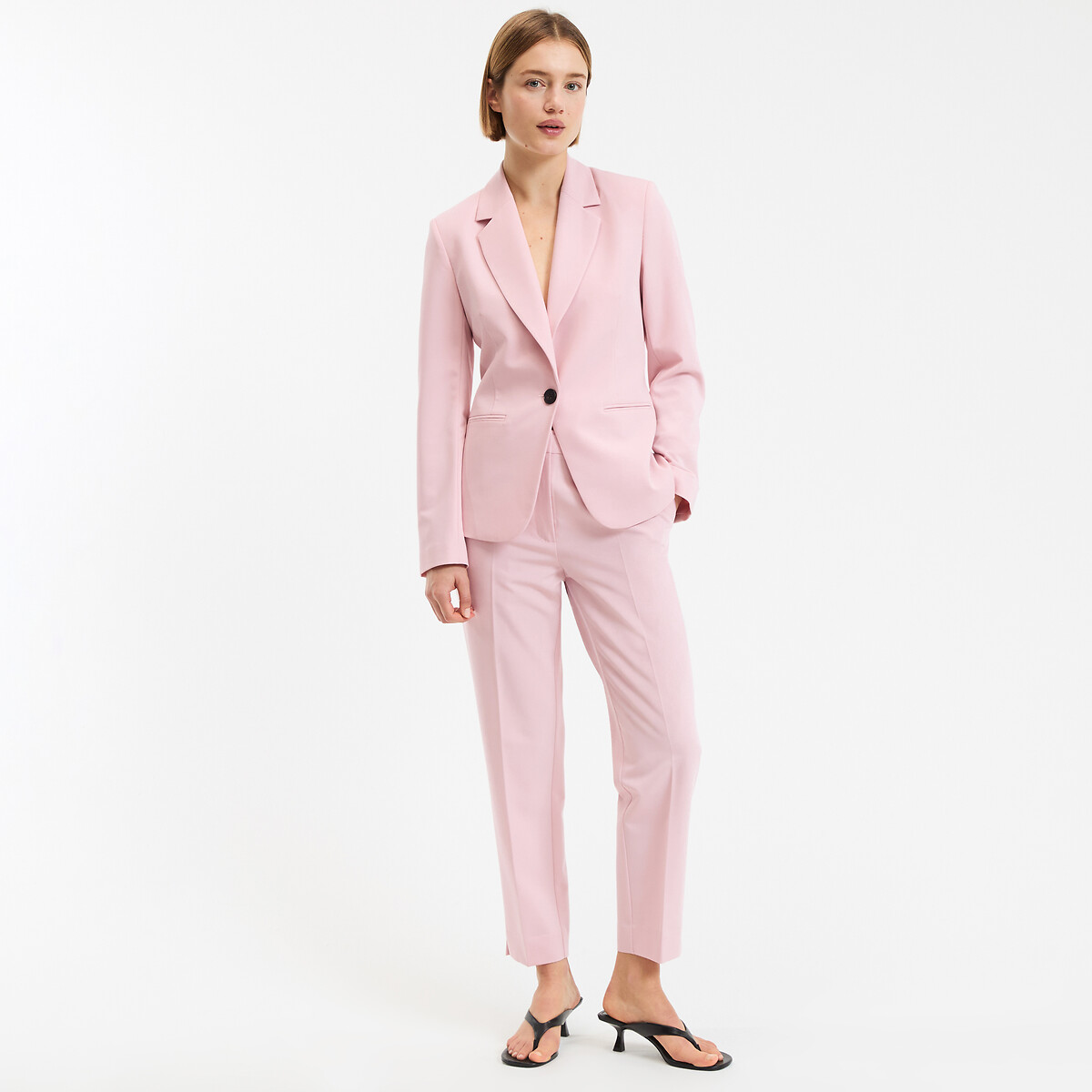 Veste blazer, coupe cintrée rose pastel, LA REDOUTE COLLECTIONS