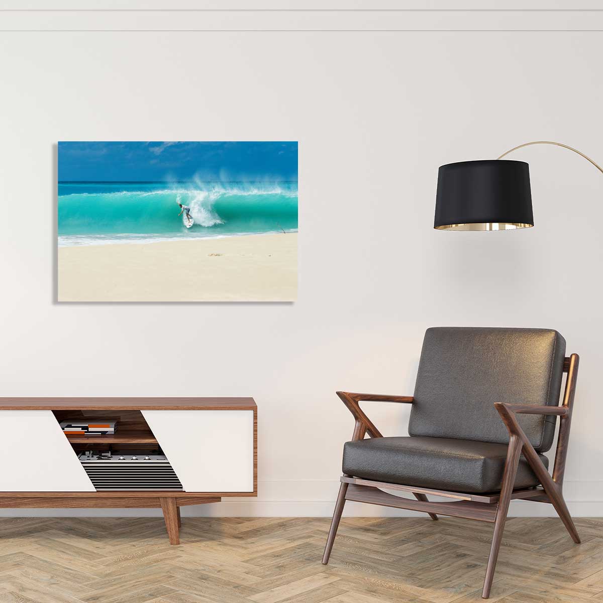 Tableau plage et surfeur tableau alu dibond, HEXOA