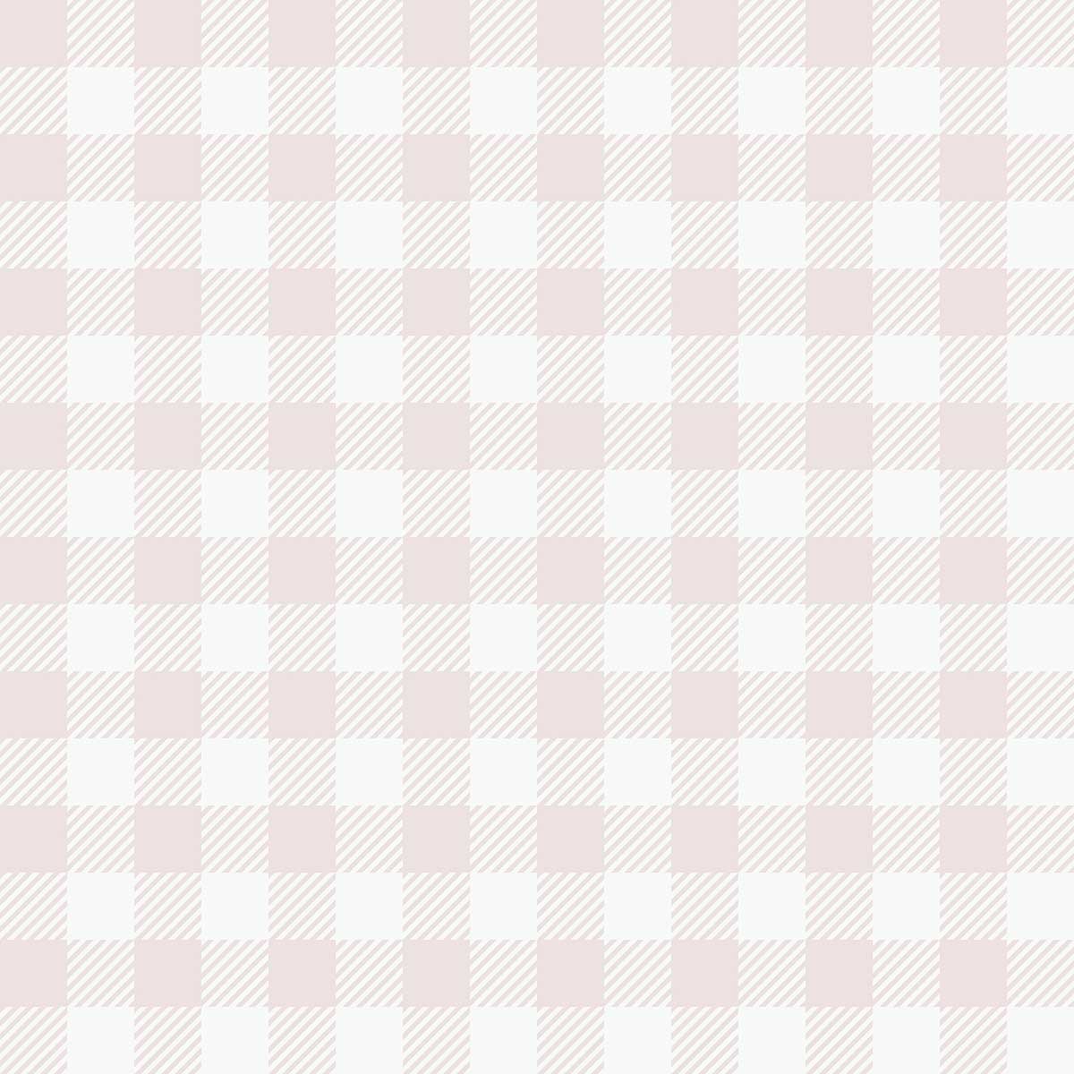 Papier peint vichy rose poudré blanc enfant rose, HEXOA
