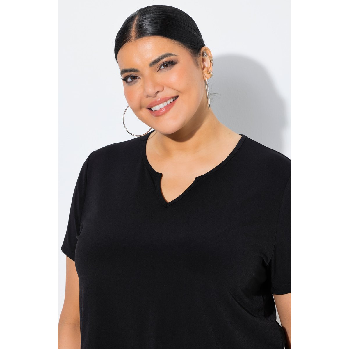 T-shirt long noir, ULLA POPKEN