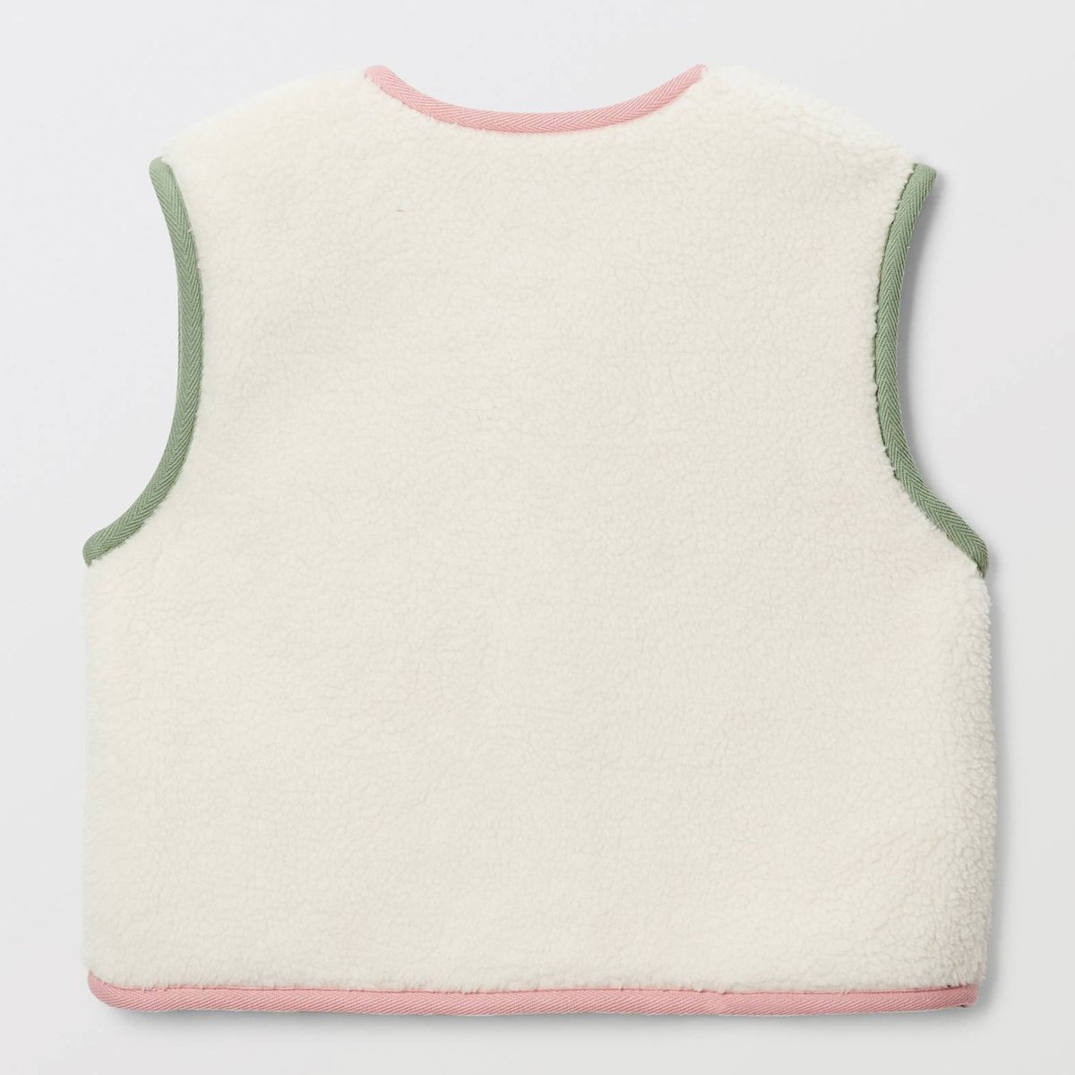 Gilet sherpa sans manches brodé amaretti, MONOPRIX