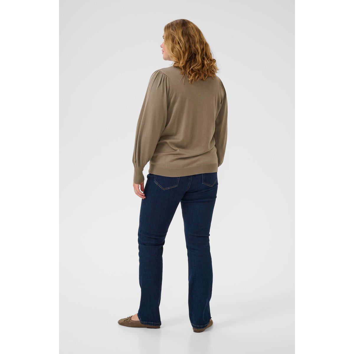 Pullover tricoté marron morel, KAFFE CURVE