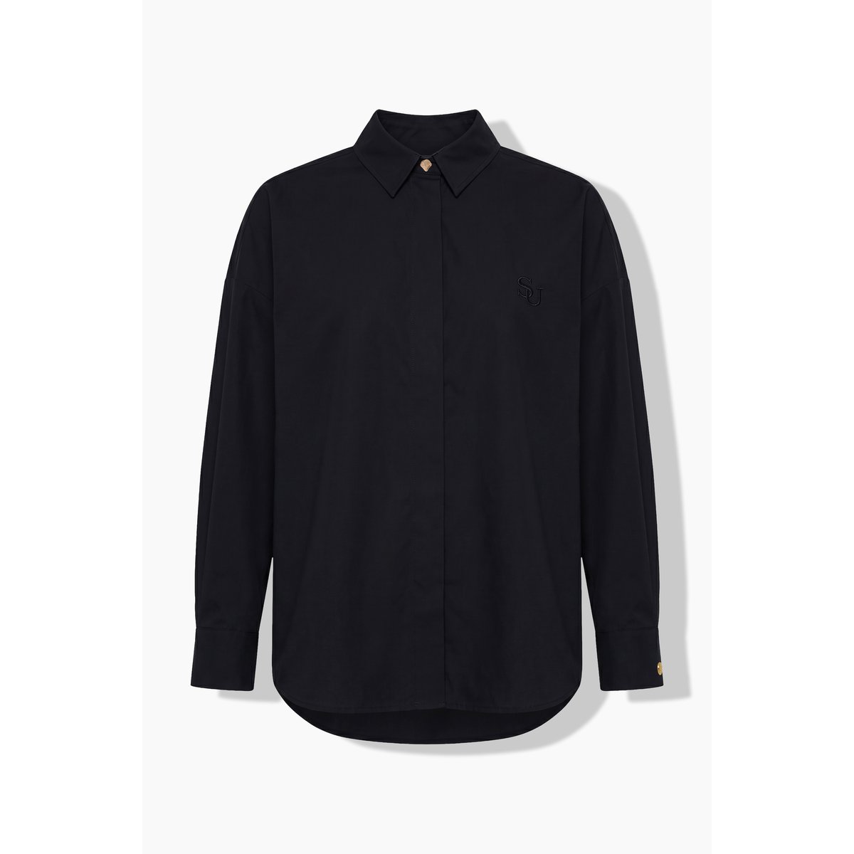Chemise, coupe oversize, broderie SU noir, STUDIO UNTOLD