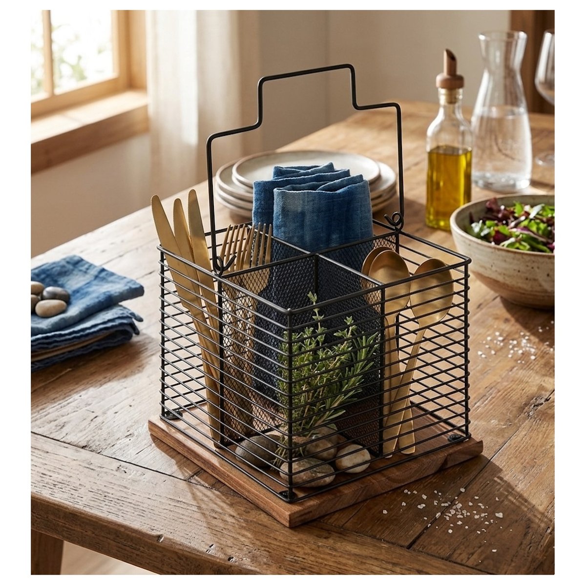 Pot a ustensiles ou couverts Acacia multicouleur, EDEN