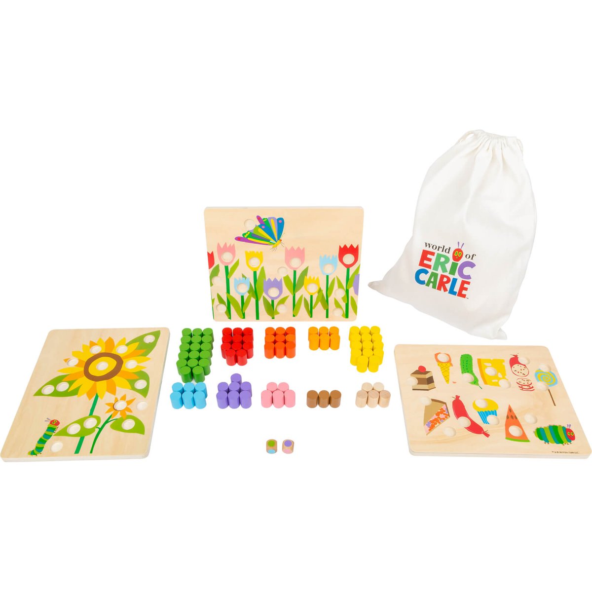Jeu de couleurs La chenille qui fait des trous beige, SMALL FOOT COMPANY