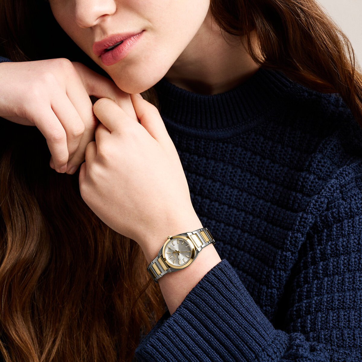 Montre Analogique EVERETT doré blanc doré, FOSSIL
