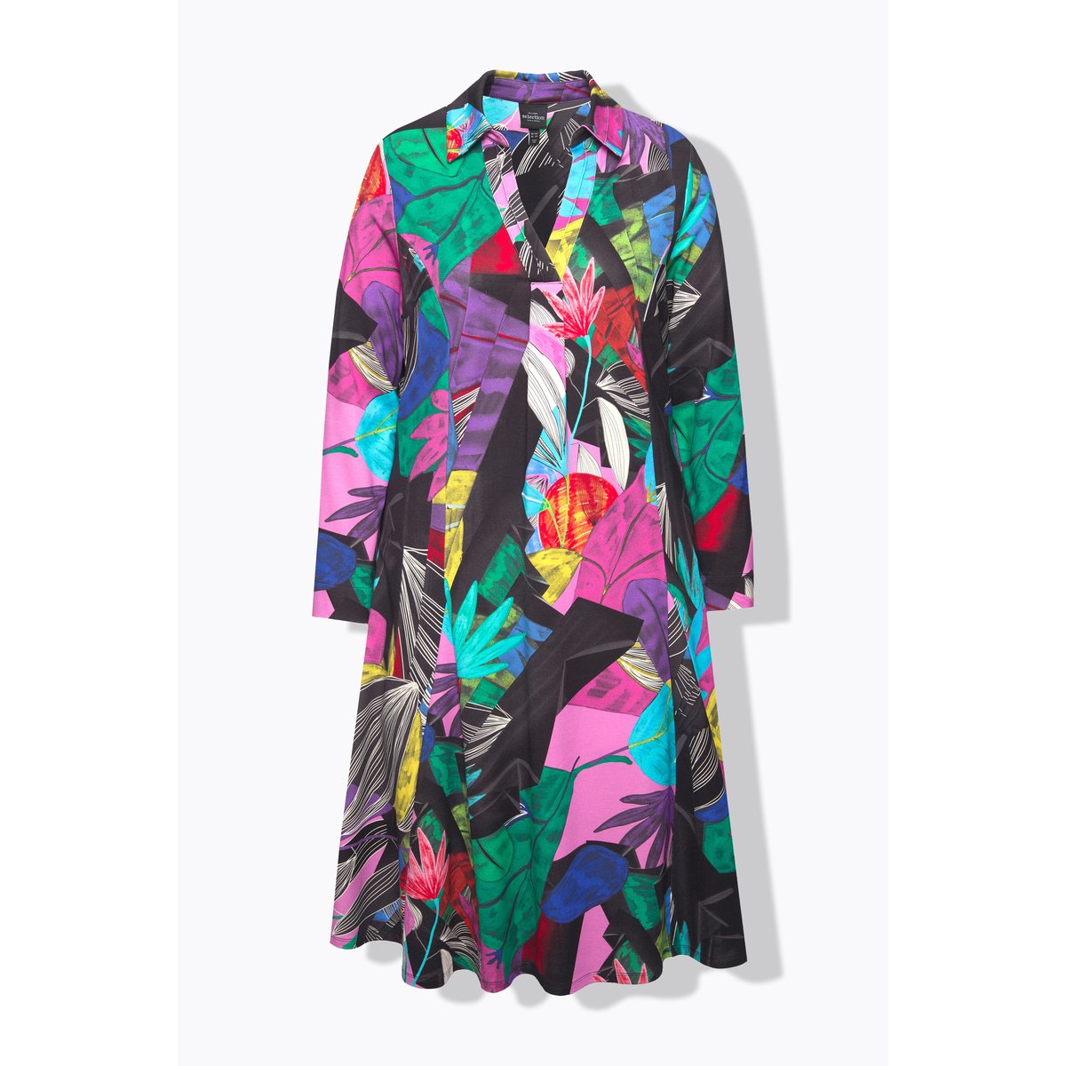 Robe en jersey à manches longues noir, ULLA POPKEN
