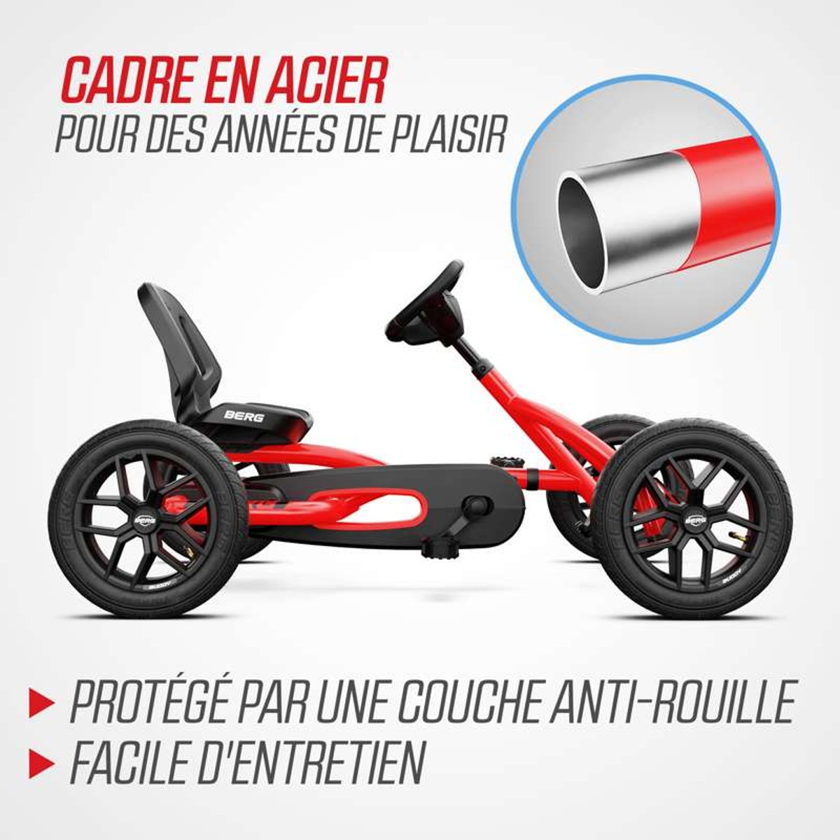 Kart à Pédales pour Enfants, 3+ Ans, Buddy red, BERG TOYS
