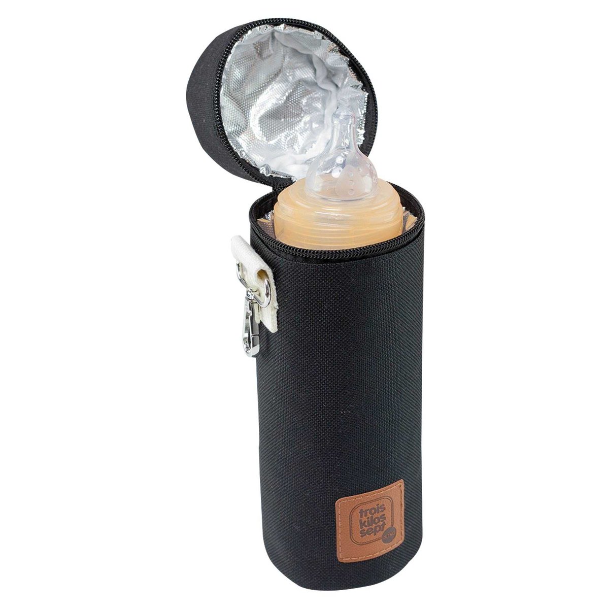 Sac à langer à bandoulière noir, TROIS KILOS SEPT