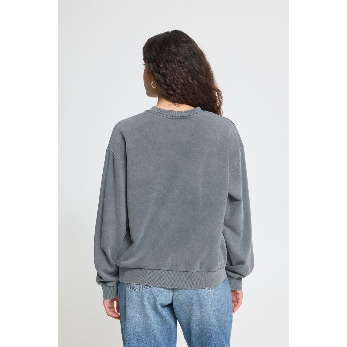 Sweatshirt gris dark grey mlg. w. grey rose, ICHI