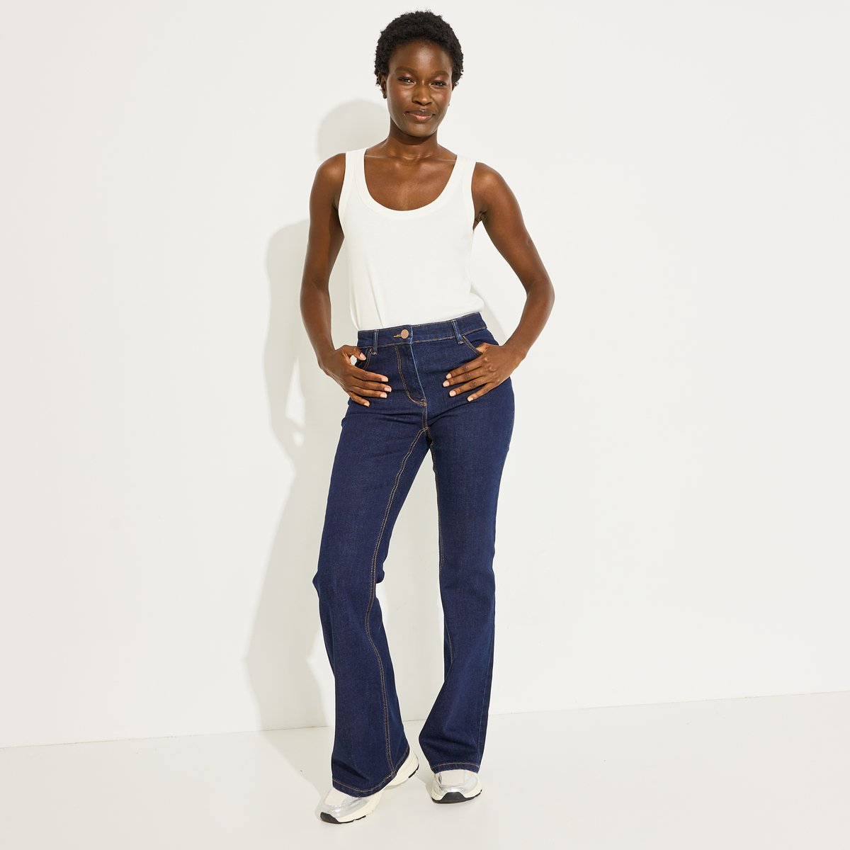 Jean bootcut CALVI B02 bleu brut, GRAIN DE MALICE