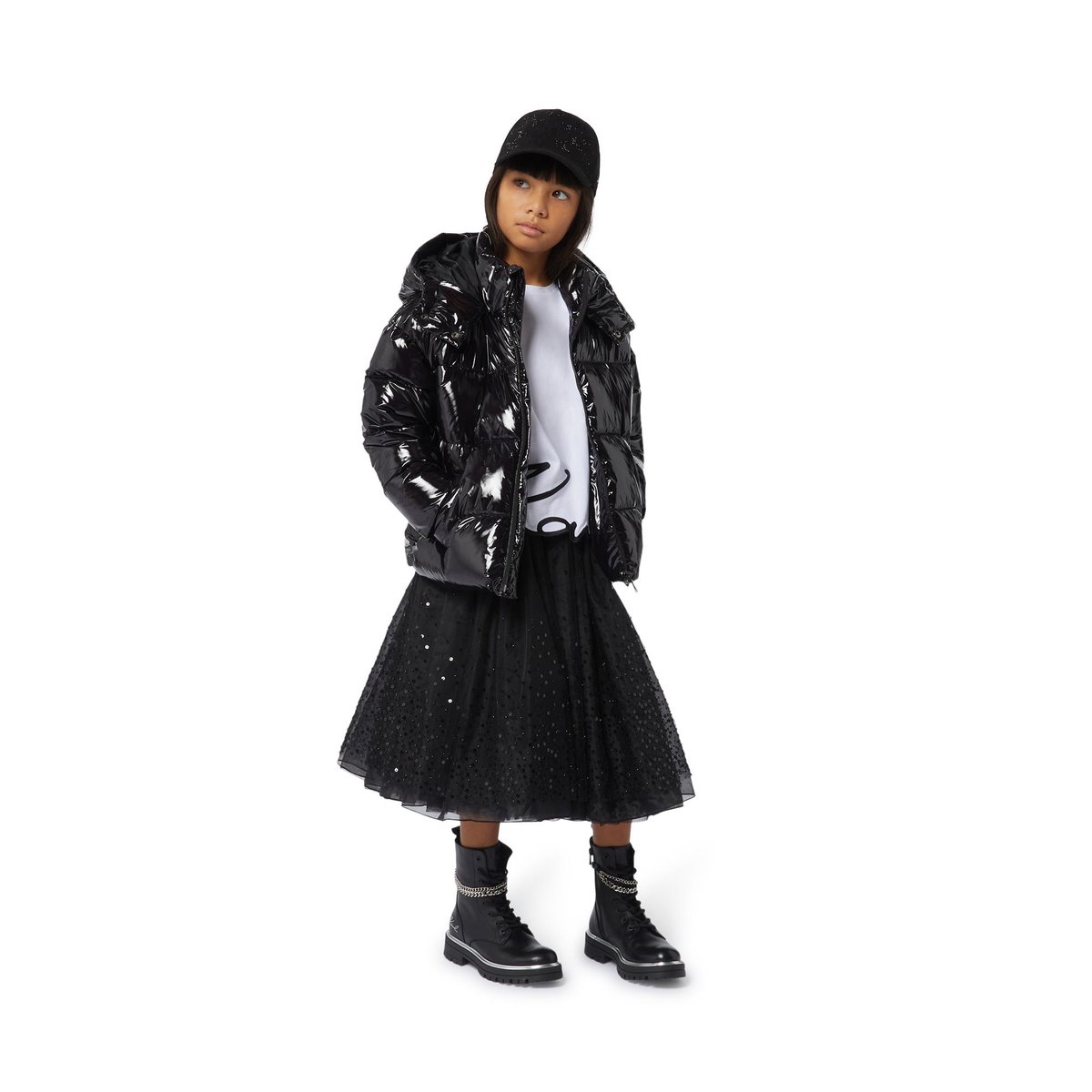 Jupon en tulle avec sequins black, KARL LAGERFELD KIDS