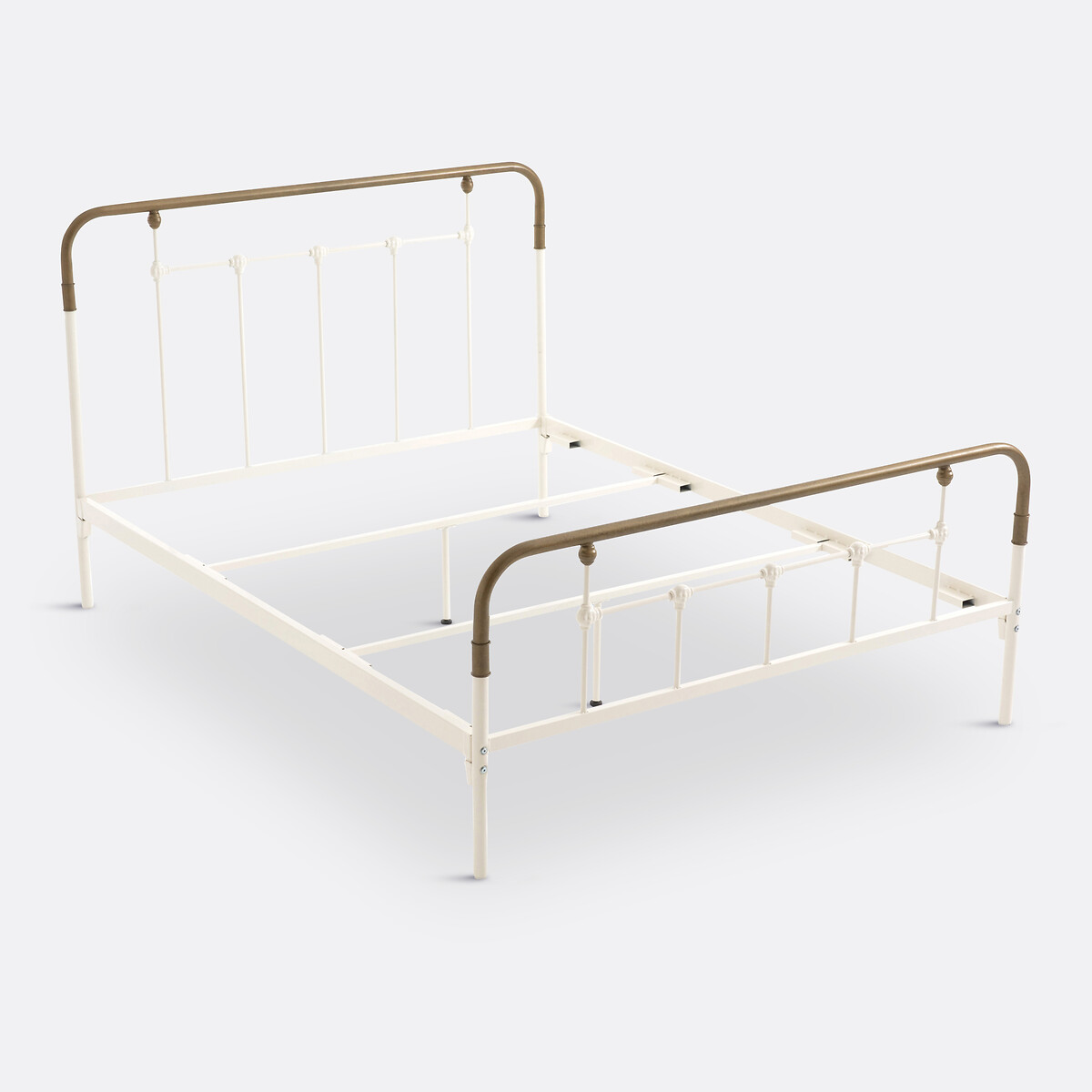 Cama de acero, Asper blanco/latón, LA REDOUTE INTERIEURS