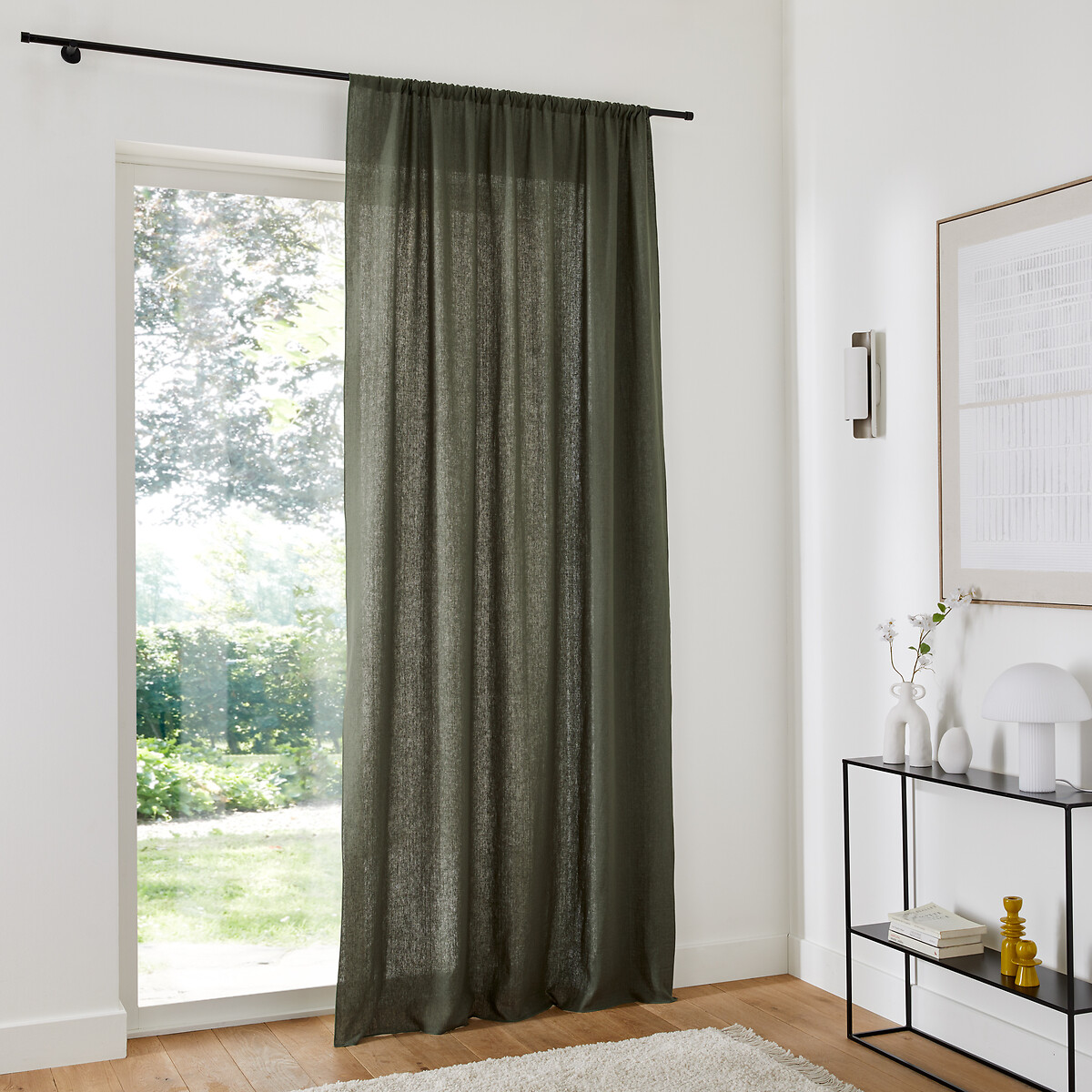Tenda lino lavato, Onega verde rosmarino, LA REDOUTE INTERIEURS